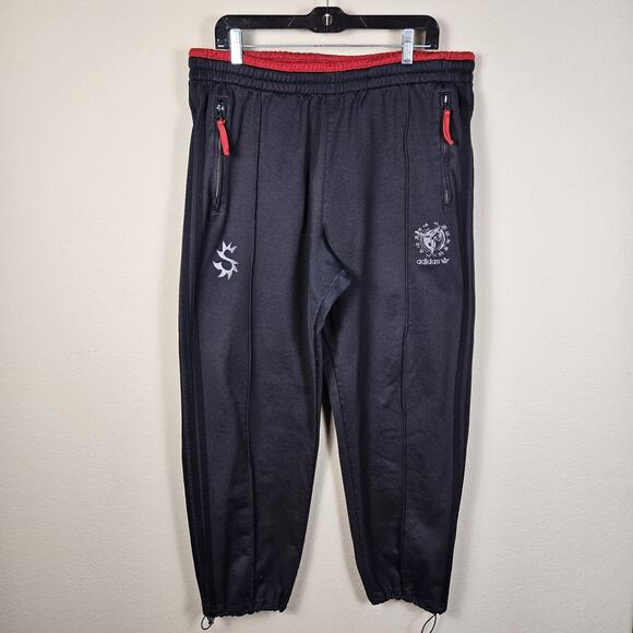Y2K Adidas Kareem Abdul-Jabbar Sweatpants Bruce Lee Tribute Ankle Cinch Mens M - Picture 1 of 16
